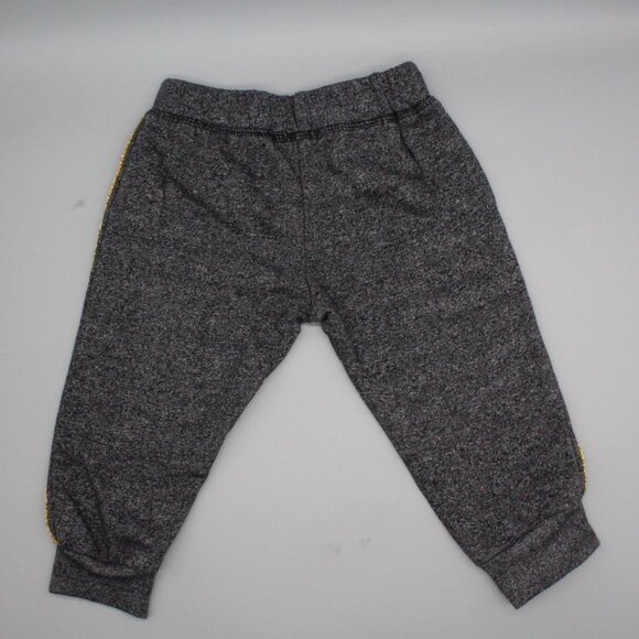 DKNY Baby Girls Jogger Pants Charcoal Gray Gold Stripe 18 Months - Picture 2 of 3